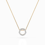 Delicate Diamond Necklace Round 0.09ct by Qutahia Jewellery