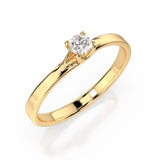 Solitaire Diamond Ring Round 0.1ct by Qutahia Jewellery