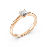 Solitaire Diamond Ring Round 0.4ct by Qutahia Jewellery