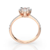 Illusion Diamond Ring Round 0.15ct by Qutahia Jewellery