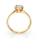 Illusion Diamond Ring Round 0.1ct by Qutahia Jewellery