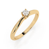 Solitaire Diamond Ring Round 0.06ct by Qutahia Jewellery