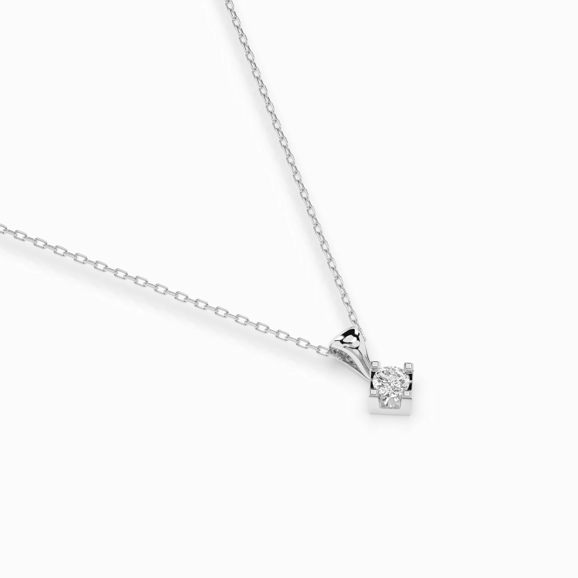Solitaire Necklace (Round), 0.08 ct — 104-10014(2.7)