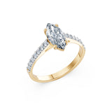 Marquise Lab Grown Diamond Slim Pave Eternity Ring 1.0ct by Qutahia Jewellery
