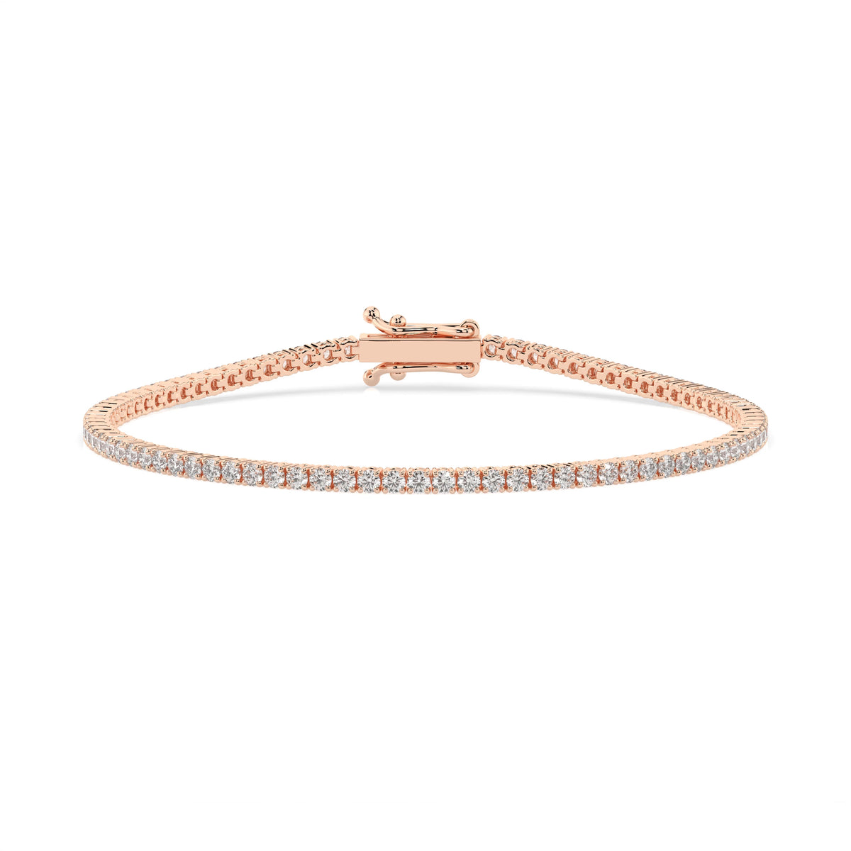 14k gold tennis bracelet 1.8ct with round diamonds, view 7, by Qutahia Jewelry