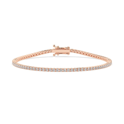 14k gold tennis bracelet 1.8ct with round diamonds, view 7, by Qutahia Jewelry