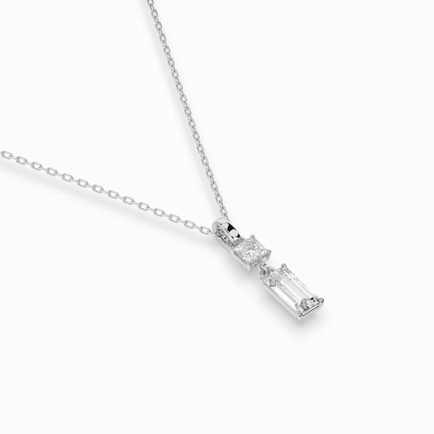 Solitaire Necklace (Baguette), 0.1 ct — 104-10071/1(0.30)BAQ