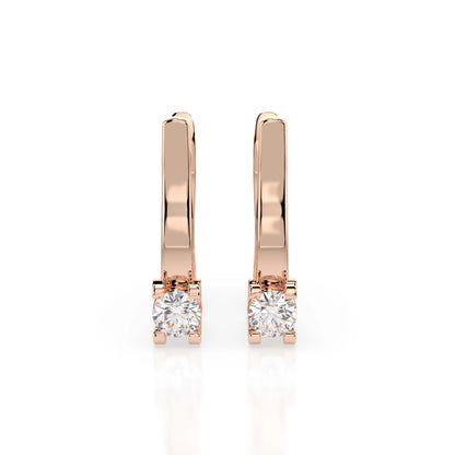 Solitaire English Lock Earring (Round), 0.2 ct — 102-10022(3.0)