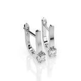 Small Diamond Earrings Round 0.3ct by Qutahia Jewellery