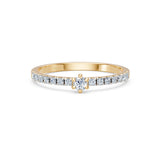 Solitaire Eternity Diamond Ring Round Brilliant 0.09ct by Qutahia Jewellery