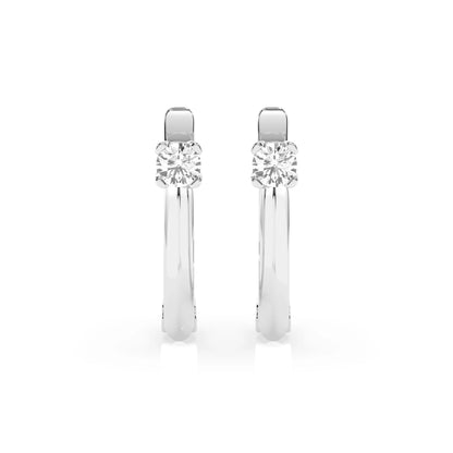Solitaire English Lock Earring (Round), 0.12 ct — 102-10089(2.5)