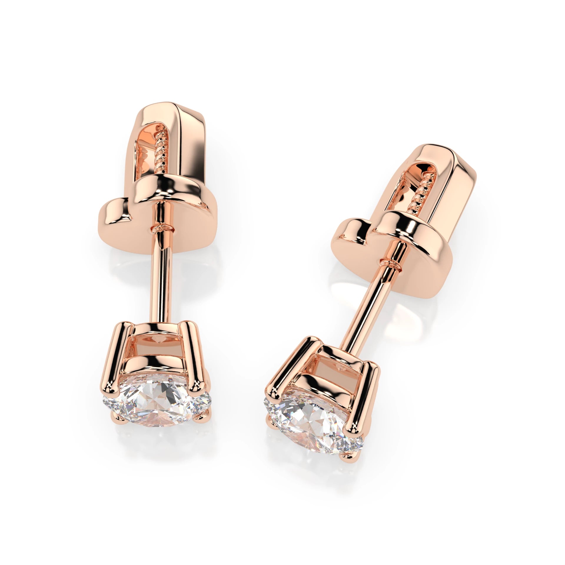 Solitaire Butterfly Earring (Round), 0.6 ct — 102-10012/1(4.2)