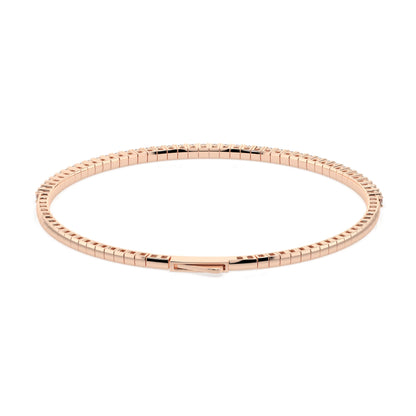 Natural diamond tennis bracelet 0.86ct in solid gold, view 9, by Qutahia Jewelry