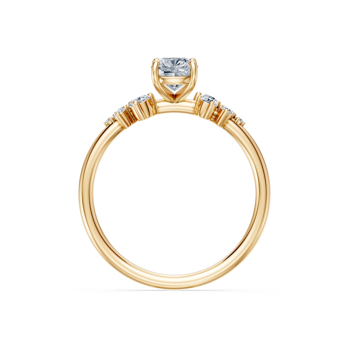 Cushion Lab Grown Diamond Classic Pave Eternity Ring 1.0ct by Qutahia Jewellery