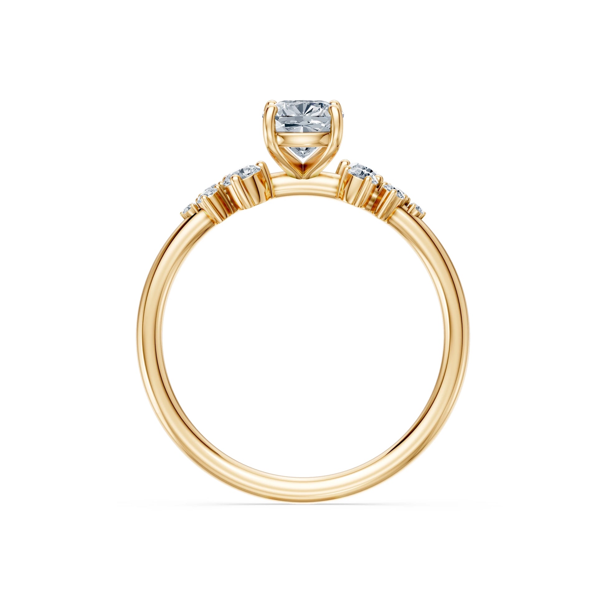 Cushion Lab Grown Diamond Classic Pave Eternity Ring 1.0ct by Qutahia Jewellery