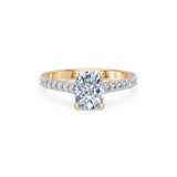 Cushion Lab Grown Diamond Pave Eternity Ring 1.5ct by Qutahia Jewellery
