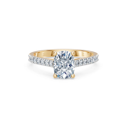 Cushion Lab Grown Diamond Pave Eternity Ring 1.5ct by Qutahia Jewellery