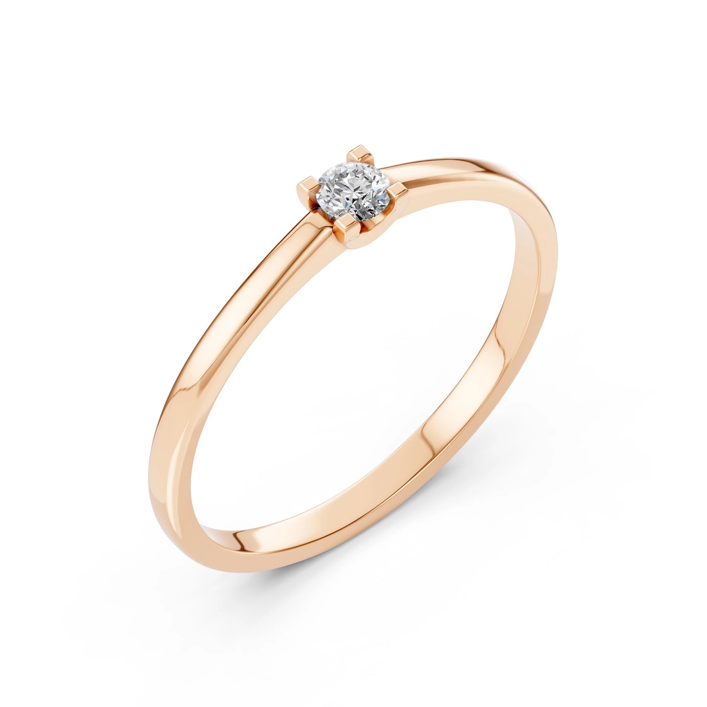 Solitaire Ring (Round), 0.1 ct — 101-10117(3.0)