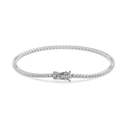 14k gold tennis bracelet 1.8ct with round diamonds, view 3, by Qutahia Jewelry