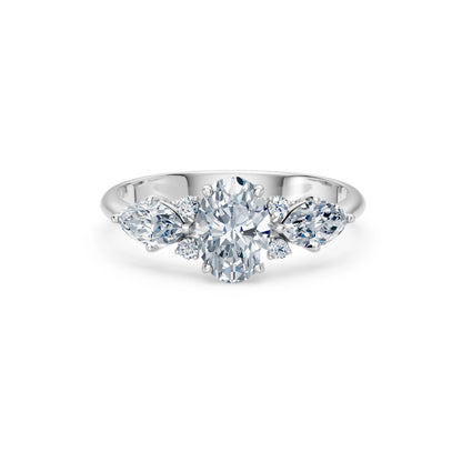 Oval Lab Grown Diamond Side Stone Eternity Ring 1.0ct by Qutahia Jewellery