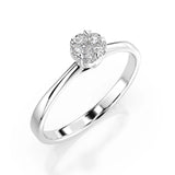 Illusion Diamond Ring Round 0.03ct by Qutahia Jewellery