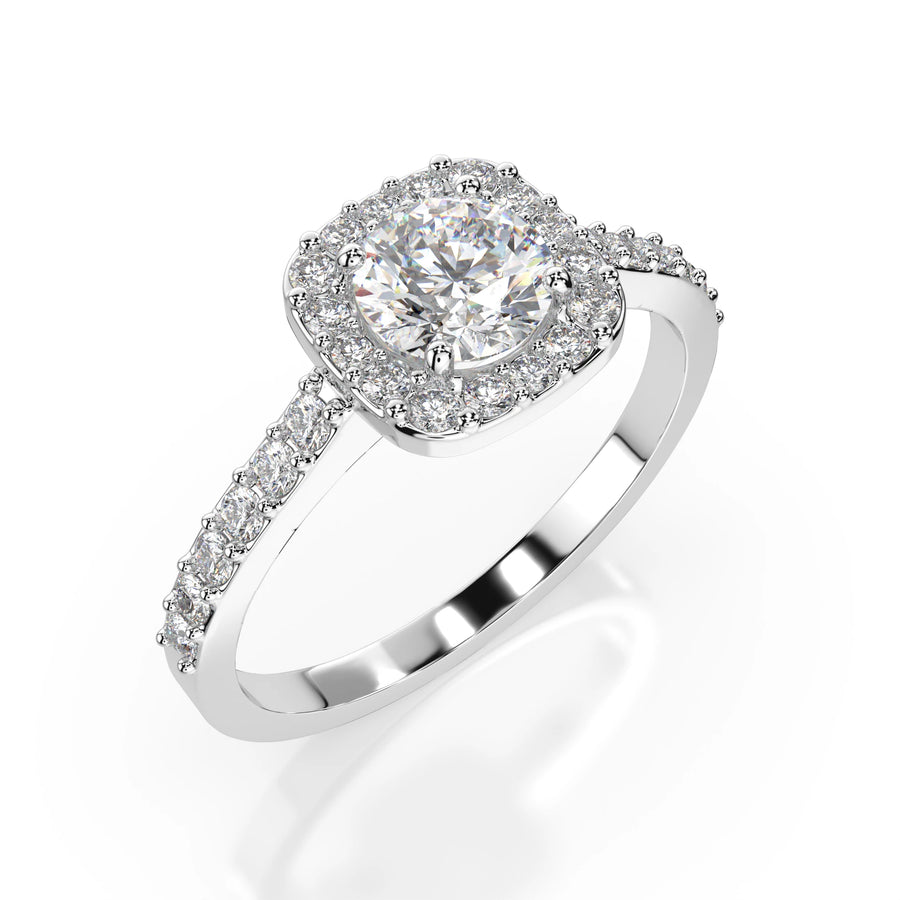 Solitaire Eternity Diamond Ring Round 0.4ct by Qutahia Jewellery
