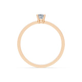 Solitaire Diamond Ring Princess 0.17ct by Qutahia Jewellery