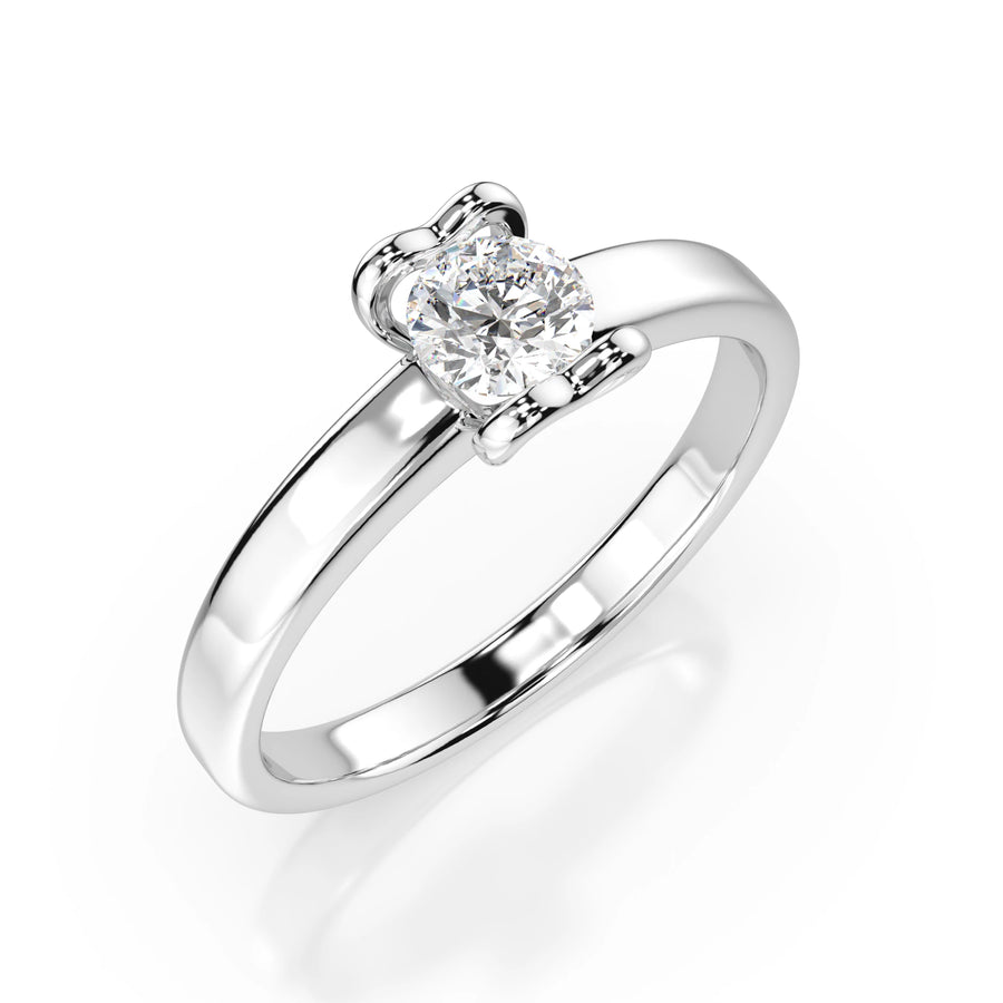 Solitaire Diamond Ring Round 0.3ct by Qutahia Jewellery