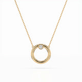 Delicate Diamond Necklace Round 0.03ct by Qutahia Jewellery
