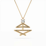 Delicate Diamond Necklace Round 0.1ct by Qutahia Jewellery