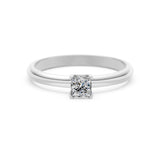 Solitaire Diamond Ring Princess 0.4ct by Qutahia Jewellery