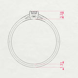 Solitaire Diamond Ring Round 0.2ct by Qutahia Jewellery