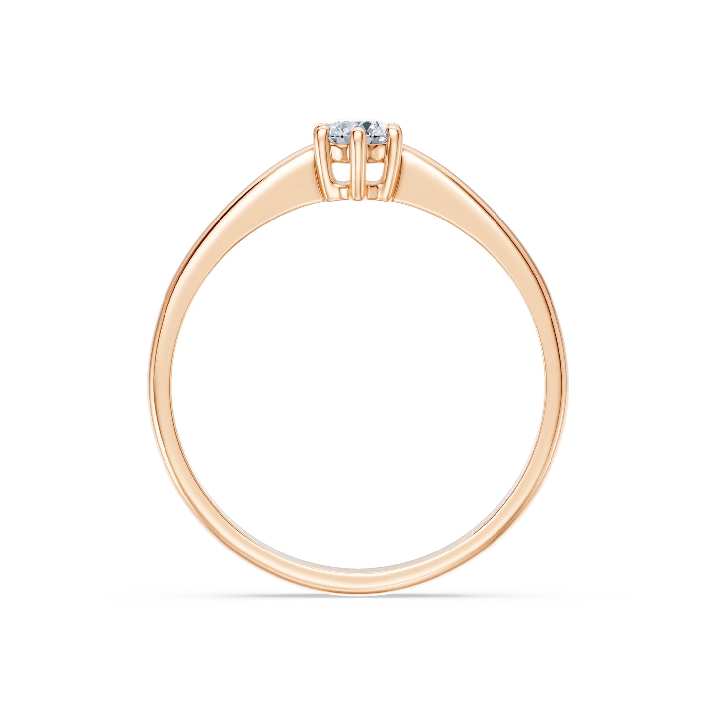 Round Brilliant Diamond Classic Solitaire Engagement Ring 0.2ct by Qutahia Jewellery