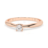 Solitaire Diamond Ring Round 0.06ct by Qutahia Jewellery