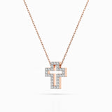 Delicate Diamond Necklace Round 0.17ct by Qutahia Jewellery