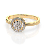 Illusion Diamond Ring Round 0.1ct by Qutahia Jewellery
