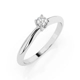 Solitaire Diamond Ring Round 0.06ct by Qutahia Jewellery