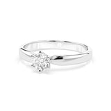 Solitaire Diamond Ring Round 0.25ct by Qutahia Jewellery
