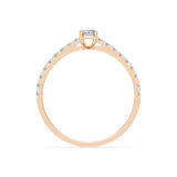 Solitaire Eternity Diamond Ring Baguette 0.3ct by Qutahia Jewellery