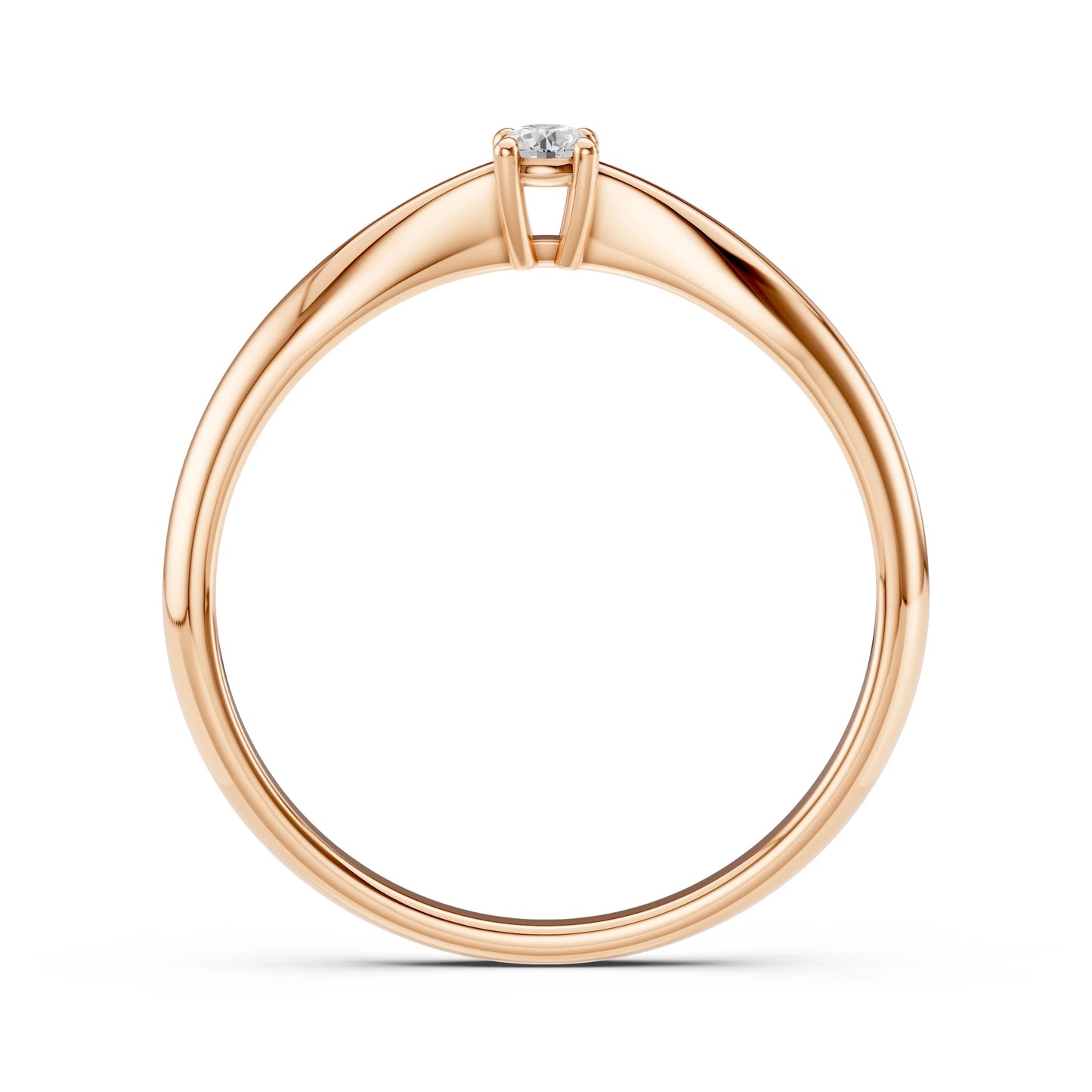 Solitaire Ring (Round), 0.1 ct — 101-10021(3.0)