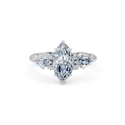 Marquise Lab Grown Diamond Side Stone Eternity Ring 1.5ct by Qutahia Jewellery