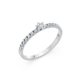 Solitaire Eternity Diamond Ring Round Brilliant 0.09ct by Qutahia Jewellery
