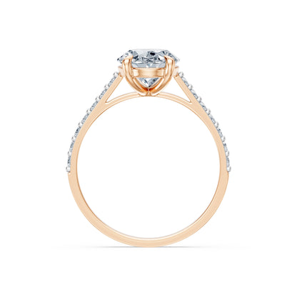 Oval Lab Grown Diamond Slim Pave Eternity Ring 2.0ct by Qutahia Jewellery