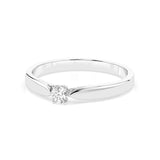Solitaire Diamond Ring Round 0.08ct by Qutahia Jewellery