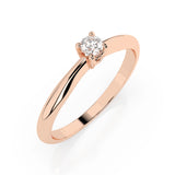Solitaire Diamond Ring Round 0.06ct by Qutahia Jewellery