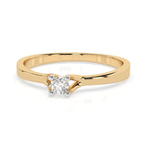 Solitaire Diamond Ring Round 0.06ct by Qutahia Jewellery