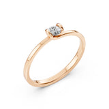 Solitaire Diamond Ring Round 0.2ct by Qutahia Jewellery