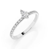 Solitaire Eternity Diamond Ring Marquise 0.1ct by Qutahia Jewellery