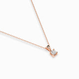 Diamond Pendant Necklace Round 0.08ct by Qutahia Jewellery