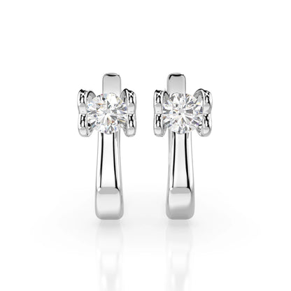 Solitaire English Lock Earring (Round), 0.5 ct — 102-10013(4.0)
